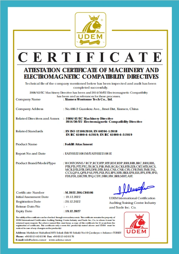CE Certified Forklift Attachments