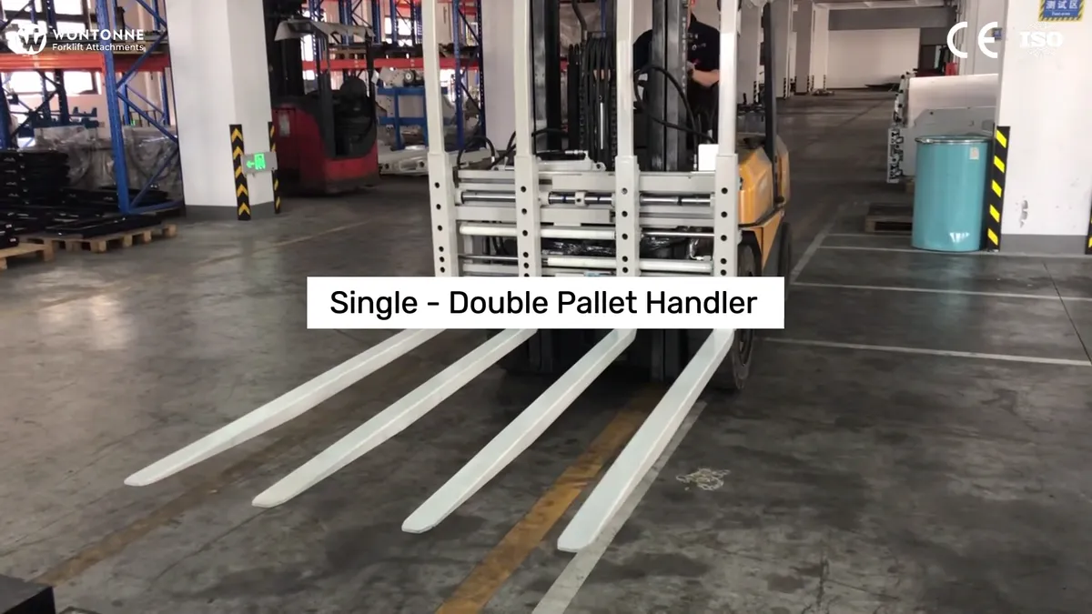 Single - Double Pallet Handler | Heavy-Duty Forklift Attachments by Wontonne Attachments
