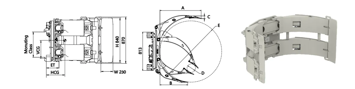 20G Paper Roll Clamp(Positioned Short Arm) - 18