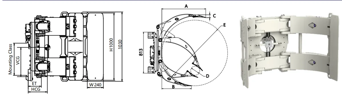 30G Paper Roll Clamp (Positioned Short Arm) - 1