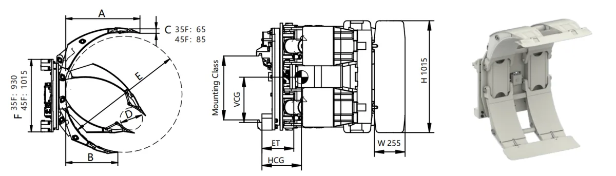 35F/45F Paper Roll Clamp - 1