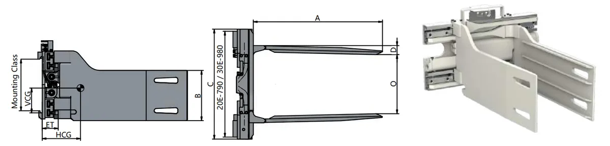 Bale clamp – E series- side shifting - 27